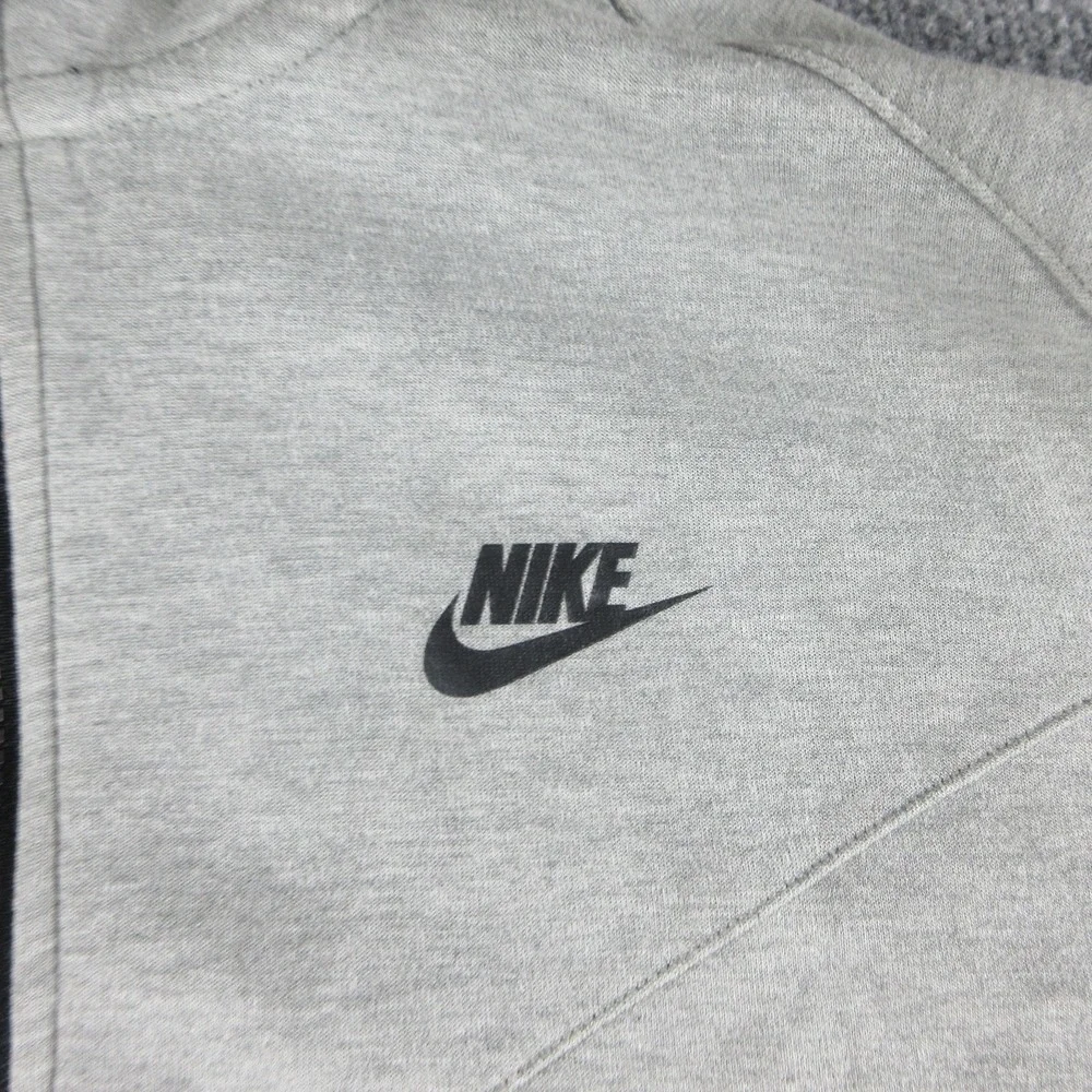 Nike Hoodie Mens 2XL‎ Gray Tech Fleece Full Zip Windrunner Pockets Sweatshirt